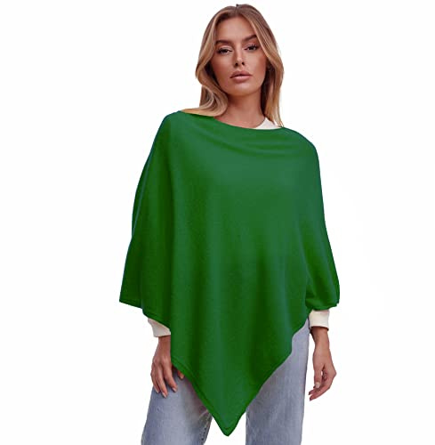 Glamexx24 Poncho Femme Élégant Châle Cape en Maille Fine Chaud Tricoté Cape Pour le Printemps Automne