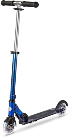Micro Kickboard | Sprite LED Pearl Scooter | 2 LED Wheels | Fold-to-Carry | Lightweight Swiss-Designed | Children and Teens, Ages 6+ | Blue/Purple