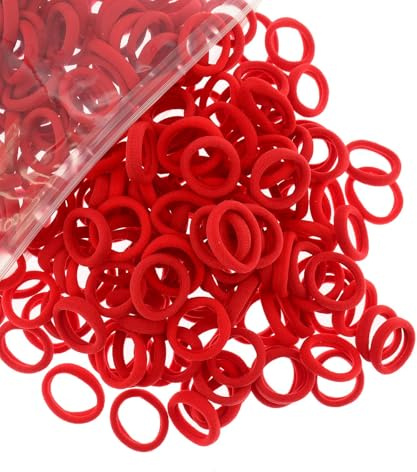 200 Stück Kleine Haargummis für Mädchen, Elastische Haargummis Zopfgummis Pferdeschwanz Bunt, Mini Haarband für Baby Kleinkinder Mädchen (rot)