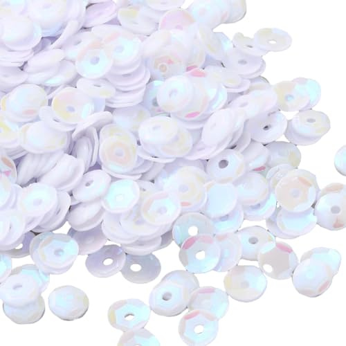 SUNNYCLUE 1 caja de Aproximadamente 3600 lentejuelas Pequeñas Transparentes Planas A Granel de Plástico PVC Iridiscentes con Purpurina Artística Redondas Sueltas con Agujeros para Coser Manualidades B