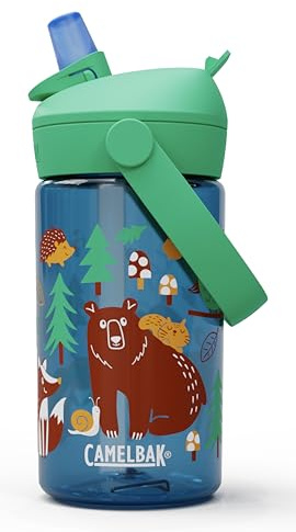 CamelBak Thrive Flip Straw Kids Bite Valve Tritan Renew Water Friendly Forest, 14oz