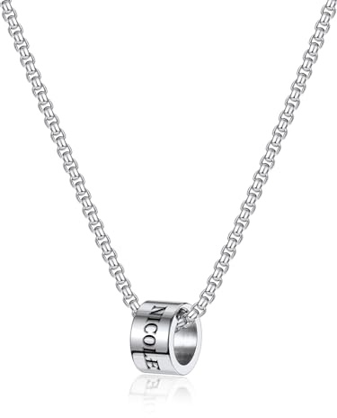 Zysta Namenskette Personalisierte Halskette mit Namen Kettenanhänger Edelstahl Kette mit Buchstaben Geschenk für Damen Herren