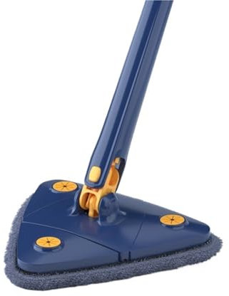 BMDOZRL Serpillière Vadrouille Plate absorbante sans Lavage des Mains for la Maison, Ensemble de vadrouille Triangulaire rotative à 360 degrés avec tête de vadrouille(Azul)