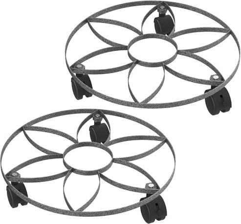 FIVMEN Rullo per piante rotondo in metallo, diametro 32 cm, per il trasporto, sottovaso con ruote, per interni ed esterni, capacità di carico 150 kg, tipo D