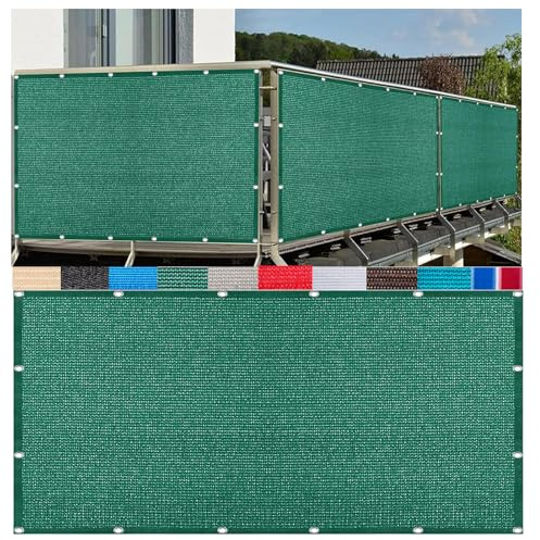 CAQXAQP Verde scuro Rete Ombreggiante,1.5mx4m Telo Ombreggiante Occhiellato 180g/m², Traspirante e 90% Anti UV,per Giardino, Pergola, Balcone Privacy e Terrazzo Protezione Solare