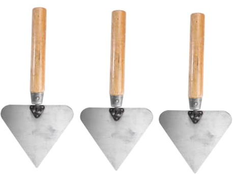 DIYEAH 3piezas Paleta De Albañilería De Acero Inoxidable Mango De Madera Llana De Hormigón Práctica Para Construcción Raspador De Barro Para Uso Profesional Obra