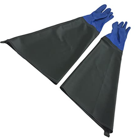 DIYEAH Guanti in Pvc Riutilizzabili Guanti Impermeabili in Gomma Per Protezione Da Sporco Acqua e Per Industria Mineraria Edilizia e Movimentazione Macchinari