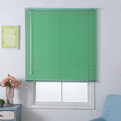 Verde Cortina Estores Persiana de Aluminio, Persiana Veneciana para Ventanas,Privacidad, Protección contra la luz y el Deslumbramiento, Personalizable (75×100cm)