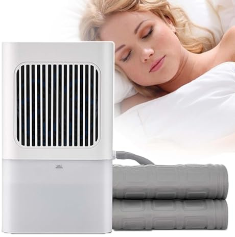 Colchón eléctrico refrigerado por Agua, colchón de 2.0 L con Ciclo de enfriamiento por Agua para Cama, con Ventilador, 3 velocidades Ajustables, Sistema de Parada automática por Falta de AGU
