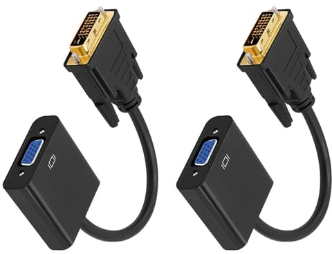 MHADBKH 1080p DVID to VGA Adapter DVID24+1Pin Male to VGA Female Active Converter for PC Laptop TVs Monitors 1080p