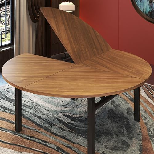 BOKNI Mesa Plegable Redonda Grande, Plegable en Cuatro Partes, Solo Tablero de Madera, sin Patas, Mesa de Comedor, Mesa Redonda para Banquetes de Restaurante Comercial, 1,8 cm de Grosor (Color: ma