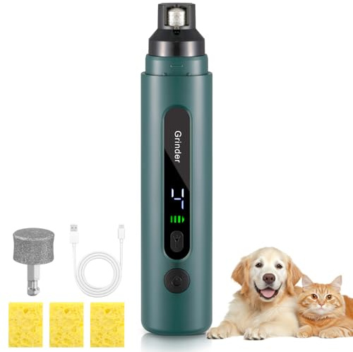 VINATO Elektrischer Krallenschleifer für Hunde mit LED-Licht, 5 Geschwindigkeitsstufen, leise & wiederaufladbar, Krallenschleifer Hund für Kleine Hunde, Mittelgroße & Große Hunde