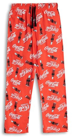 Coca-Cola Pantalon de détente rouge avec logo pour homme | Pantalon décontracté à cordon de serrage pour se détendre | Tenue de détente confortable pour la maison