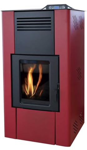 Stufa a Pellet Modello Pantelleria Ventilata Frontale, 11 kW, Doppio Braciere Policombustibile,