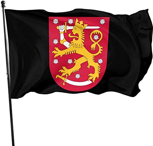 Bandiera Da Giardino Coat Of Arms Of Finland Bandiera Da Cortile Colore Vivido Bandiera Verticale Lavabile Bandiere Decorative Per Feste Esterno Festival 90X152CM