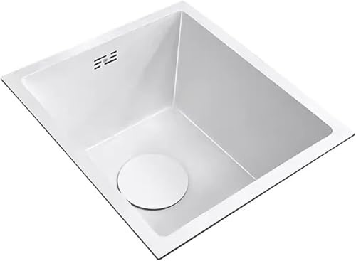 Fregadero esquinero de acero inoxidable para cocinas blancas, resistente a altas temperaturas, diseño integrado para uso doméstico y comercial elegante