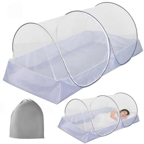 LINSOCLE Moskitonetz Pop Up, 200 x 100 x 73 cm Faltbares Mückennetz, Tragbares Campingzelt Moskitonetz Bett für Bett, Reisen,Outdoor Campin Bequem, Schnell und Tragbar