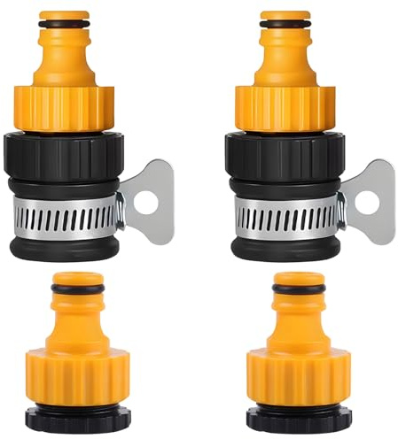 4 PCS Kitchen Tap Hose Connector, Universal Tap Connector, Hose Tap Connector for Universal Fit, 12-16mm Mixer Tap Hose Adapter for Garden, Car Washing and Indoor Outdoor Watering Tasks