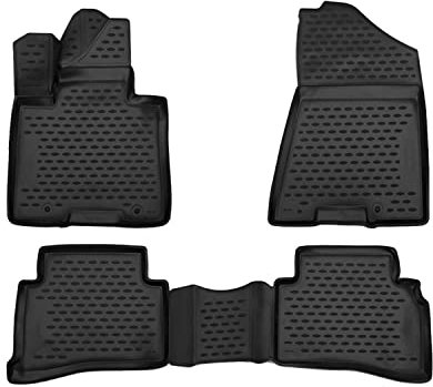 OMAC Gummimatten Fußmatten kompatibel mit Kia Sportage 2015-2021 TPE Automatten Schwarz 4X