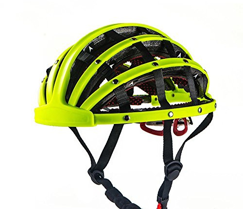 GZZ Casco Plegable para Bicicleta de Carretera Casco Portátil para Ciudad Portátil Casco de Seguridad para Hombres Y Mujeres,Verde,56-62cm