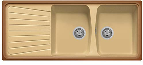 Plados Spazio 116.20 Fregadero de dos lavabos y escurridor de platos.