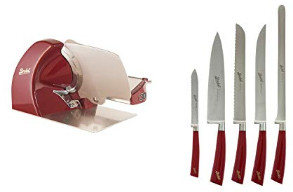 Berkel Allesschneider Home Line 250 rot + Set 5 Messer Chef Elegance rot