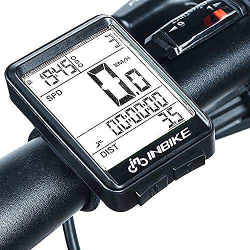 Fahrradcomputer, Multifunktions LCD Fahrradtacho Wasserdichter Fahrradcomputer Drahtloser Fahrradkilometerzähler für Rennrad, MTB Schwarz