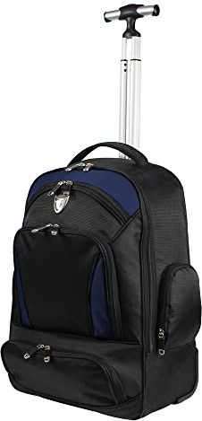 ARIANA Wheeled Backpack Trolley Laptop Rucksack Cabin Hand Luggage Camping Hiking Travel Bag - RT633 / Navy Blue