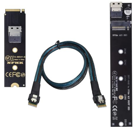 chenyang CY M.2 NVME NGFF M-Key SSD Stecker auf Buchse Verlängerungskabel 40cm mit SFF-8654 Steckeradapter für Mainboard SSD 2280/22110