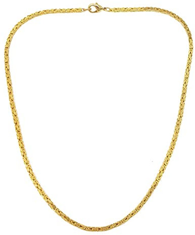 Feine Königskette 18kt vergoldet 2,4mm Länge 45cm, Halskette Herren-Kette Goldkette Damen Geschenk Schmuck ab Fabrik Italien tendenze