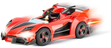 Carrera RC I Team Shadow Racing I Original 24GHz Lizenz Kart mit voller Fahr & Lenkfunktion I Dekorative Sticker & LED Licht I Laufzeit von 20 Minuten I Perfekt für SonicIFans & RC Enthusiasten, Rot
