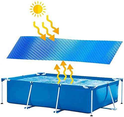 8.5x5.2FT Rectangle Swimming Pool Solar Cover, Lazy Spa Hot Tub Thermal Cover, Easy Set Bubble Heat Insulation Film, Dust Rainproof Pool Protector Blanket For Family Pool Frame Pool Paddling Pool