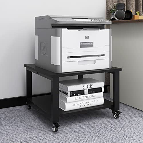 PUNCIA 2 Tiers Movable Laser Printer Copier Stand Cart for Home Office