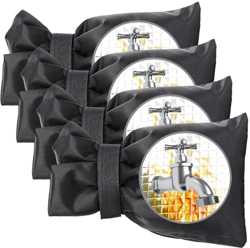 Outdoor Faucet Covers for Winter, Actgan 8.3H x 6W Thickened Outside Garden Faucet Socks for Freeze Protection, Reusable Insulated Faucet Covers, 4 Pack, Black