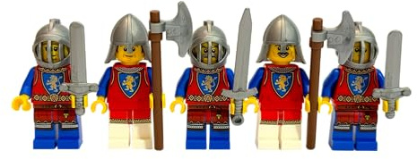 Lego® Lego® Lion Knights - Set di 5 figurine da collezione medievali per castello e fortezza Lego® per edifici e collezioni storiche Lego®