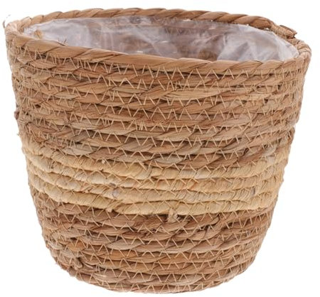 BESPORTBLE Blumentopf Aus Stroh Rattan-blumenbehälter Korb Für Pflanzen Im Innenbereich Pflanzen Drinnen Bauernvase Kleiner Tischblumenkorb Aus Stroh Z.b. Film Weben Weide