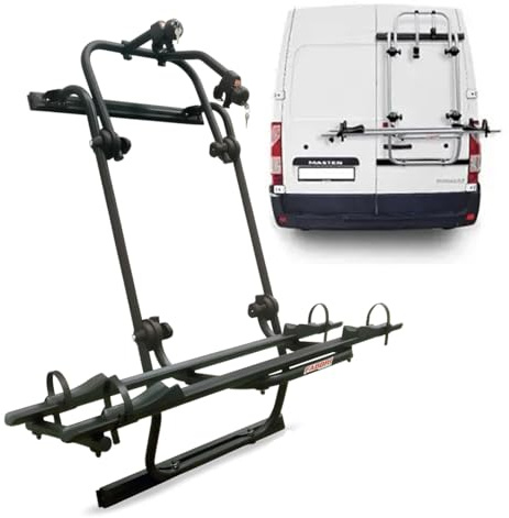 autoSHOP Heck-Fahrradträger für Van und Wohnmobil, kompakt mit Master von 2018 bis 2023 (schwarz)