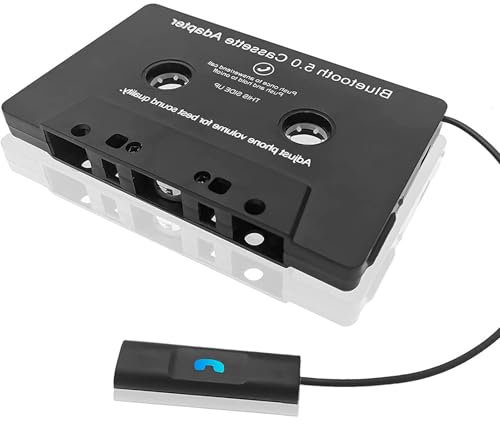 Editbar Adattatore Bluetooth 5.0 per Auto e Cassette Audio - Compatibile con Cellulari, Smartphone, Lettore MP3 - per Autoradio