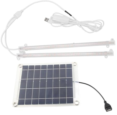 Beufee Plant Grow Light, 10w Solar Plant Grow Light Solar Spot Lights Bright Solar Powered LED Plant Grow Light Strip Growing Lamps for Balcony Greenhouse Vegetables Flowers (20w) [Energy Class A]