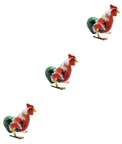 Hohopeti 9stücke Teiliges Vintage Springendes Huhn Blech Handgefertigtes -Spielzeug Für Nostalgische Dekoration Und Interaktiven Spielspaß Farben Zufällig