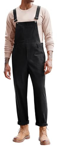 Runcati Cord-Latzhose für Herren, Arbeitskleidung, modisch, lässig, Overall, verstellbarer Riemen, Strampler