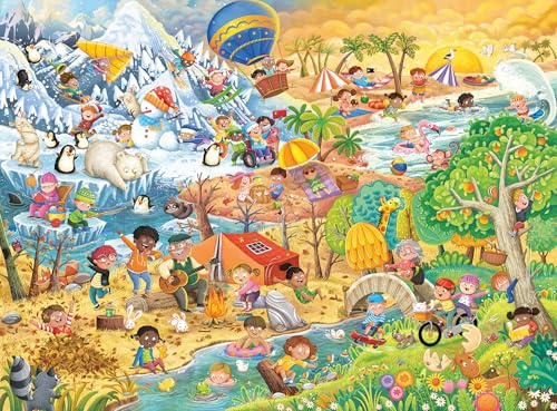 Ravensburger Puzzle Die 4 Jahreszeiten - 100 XXL Teile Puzzle ab 6 Jahre | 100 XXL Teile Puzzle, Kinderpuzzle ab 6 Jahre, Ravensburger Qualität