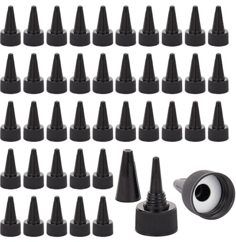 OLYCRAFT 100pcs 24/410 Squeeze Bottle Caps Black Squeeze Bottle Cap Replacement 24mm ID Plastic Bottle Squeeze Heads Plastic Twist Bottle Caps for Squeeze Bottles Dispensing Caps