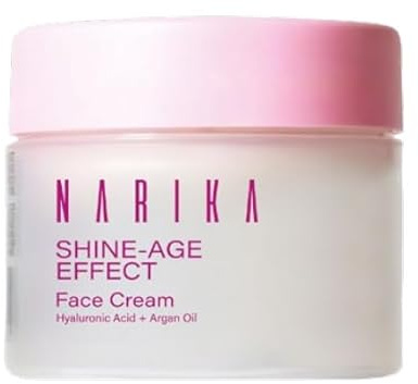 NARIKA Shine-Age Effect Crema Viso con Acido Ialuronico, Burri ed Olio di Argan, molto Idratante, Senza paraffina. 50 ml