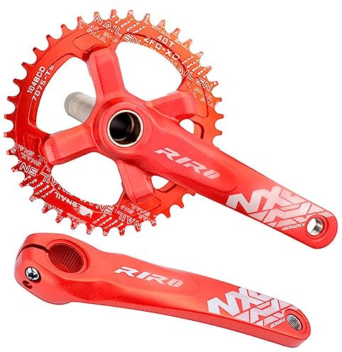 IBOWZ Fahrrad Kurbel Garnitur, 104/64BCD Mountainbike-Kurbelgarnituren 170 mm/175 mm MTB Hohl Integrierter Kurbelarm 32/34/36/38/40T Schmal-breites Zahnkettenblatt Passend für Rennrad-Mountainbike