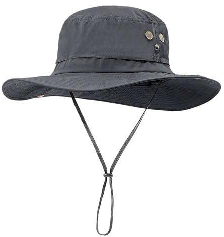 AYPOW Chapeau de Soleil Grande Taille XL XXL pour Hommes, Large Bord Léger Respirant Été Anti UV Imperméable Séchage Rapide Pliable Boonie Chapeaux de Safari Pêche Randonnée Voyage Outdoor Bucket Hat