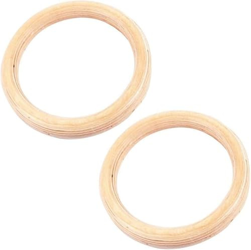 Generisch 2 Stück Turnringe Stange, Turnringe Holz Gym Rings, Gymnastikringe Fitnessringe Aus Birke 32 Mm Outdoor Indoor