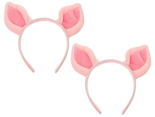 SAFIGLE 2 Stück Rosa Schweineohren Haarreif aus Weichem Bequemes Kostüm accessoire für Damen Rutschfest und Modisch für Fasching Karneval und Party looks