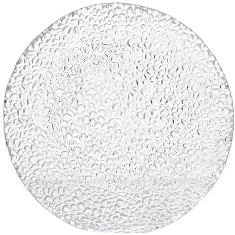 TXLEAPEY Platos llanos de cristal con relieve gotas lluvia 24 cm (9,5 pulgadas), bandejas for servir en bufés, ideales for tartas postre y bodas