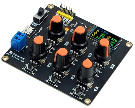 Treedix DC5-8.4V RC Digital Servo Tester, 6-Kanal Servo-Controller-Board | LCD-Echtzeit-Display Servo Tester mit Überstromschutz für RC-Autos, Flugzeuge, Roboter, Mechanische Greifer und Prüfwerkzeuge